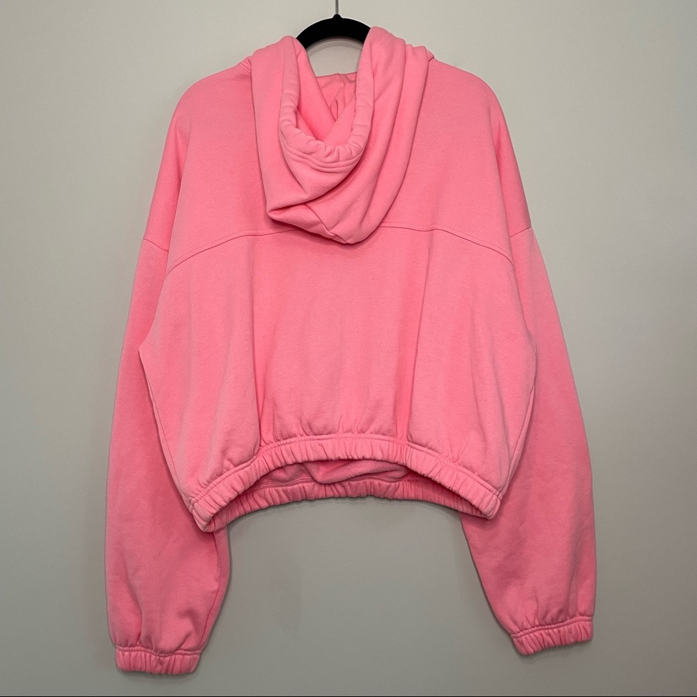 ALO Yoga Stadium Half Zip Hoodie Sweatshirt In Macaron Bright Pink Size L - Picture 7 of 7